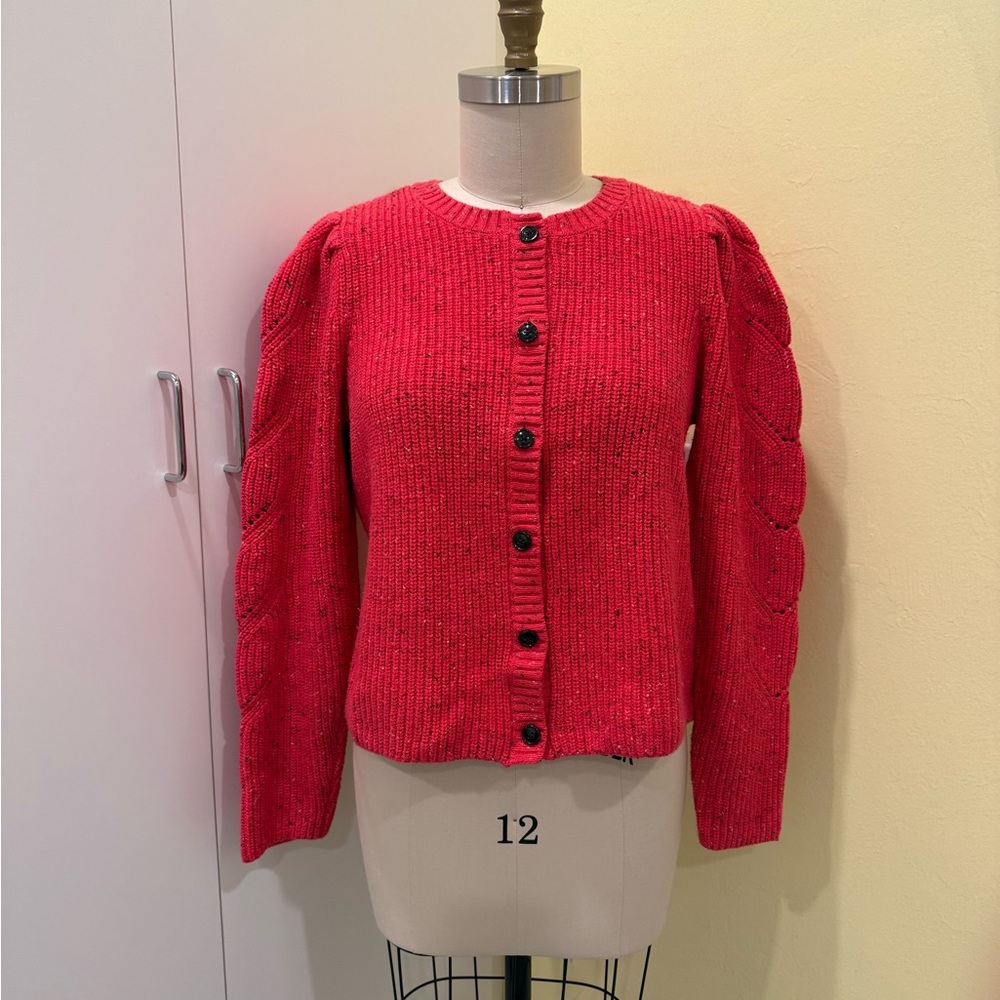 Talbots Women's Cotton-Blend Coral Cardigan Sweater